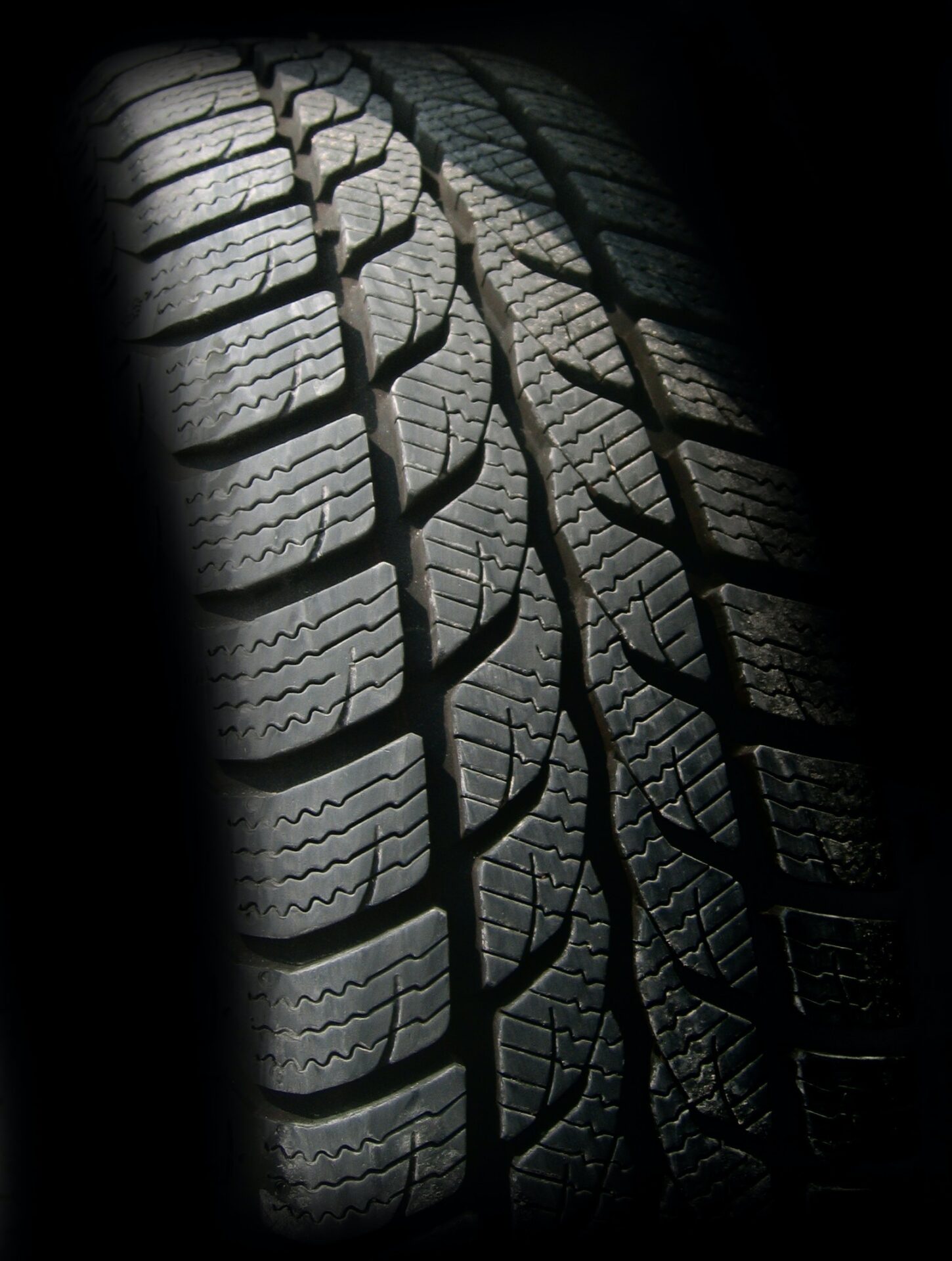 Close-up of black tire