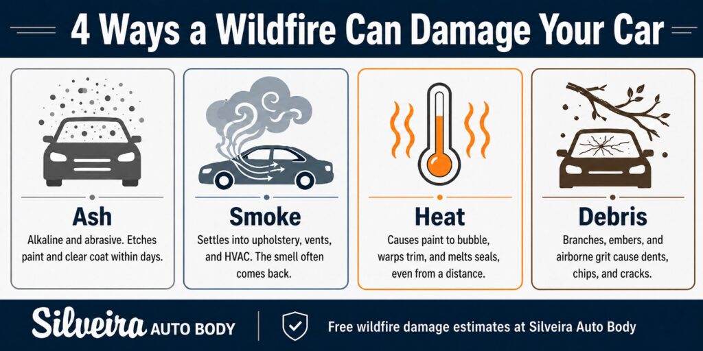 4 Main Ways a Wildfire Damages Vehicles